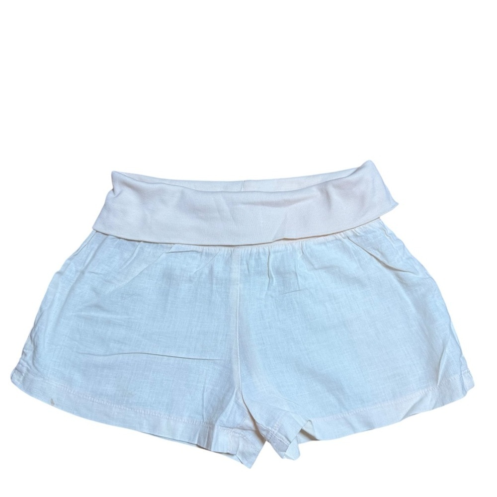 Eggon & Jockets Kids Cream Soft Stretch Waist Linen Shorts Size 7Y